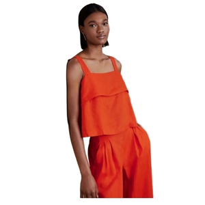 Banana Republic women’s MIA SQUARE-NECK LINEN TANK Top Size XLT NWT